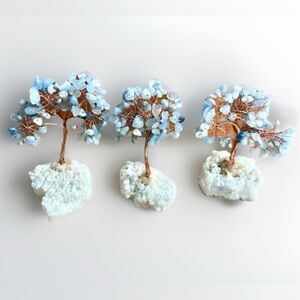 Gemstone Bonsai Tree Crystal Decor Carnelian Blue Aventurine Feng Shui